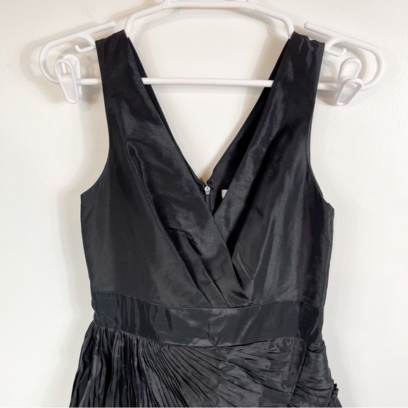 MAX & CLEO Black V-Neck Sleeveless Pleated Ruffle Cocktail Dress - 2 - Picture 2 of 9